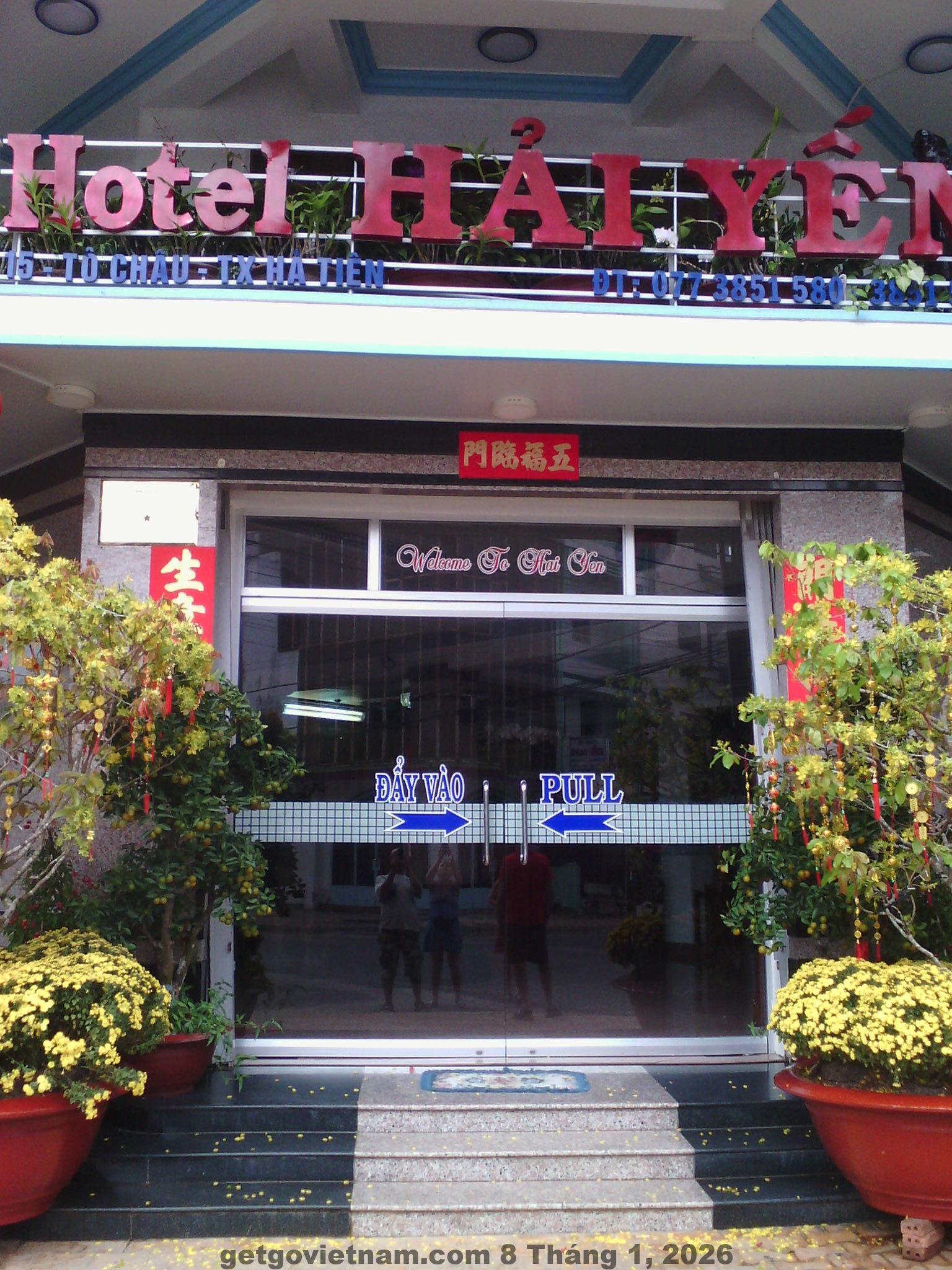 Mặt tiền Hai Yen Hotel trên phố Thái Thịnh – khách sạn phố truyền thống tại quận Đống Đa, Hà Nội