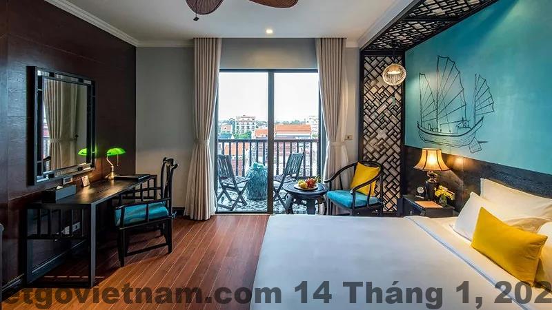 Phòng Executive Deluxe tại Anio Boutique Hotel Hoian mang đến sự sang trọng và thoải mái cho du khách.