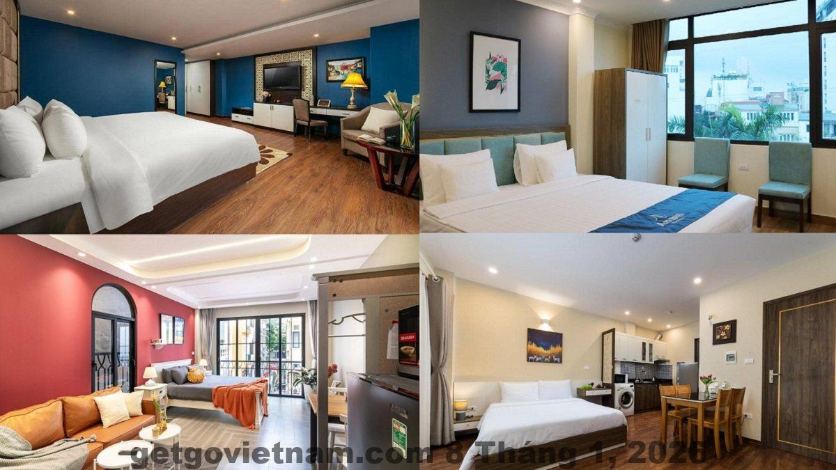 Mặt tiền The Galaxy Home Hotel & Apartment – Đội Cấn nằm trong ngõ yên tĩnh khu Ba Đình