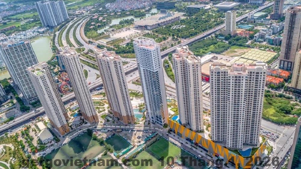 Góc nhìn từ các căn hộ tại Vinhomes Dcapital, nhìn ra toàn cảnh khu vực trung tâm Hà Nội.