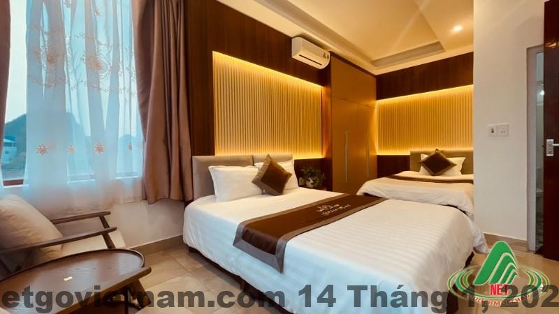 Phòng 2 giường tại Golden Mộc Châu Hotel phù hợp cho nhóm bạn hoặc gia đình nhỏ