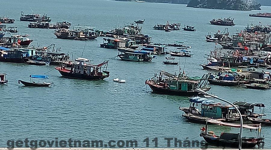 Không gian ăn sáng tại Khách sạn Hoàng Phú Gia với thực đơn đơn giản