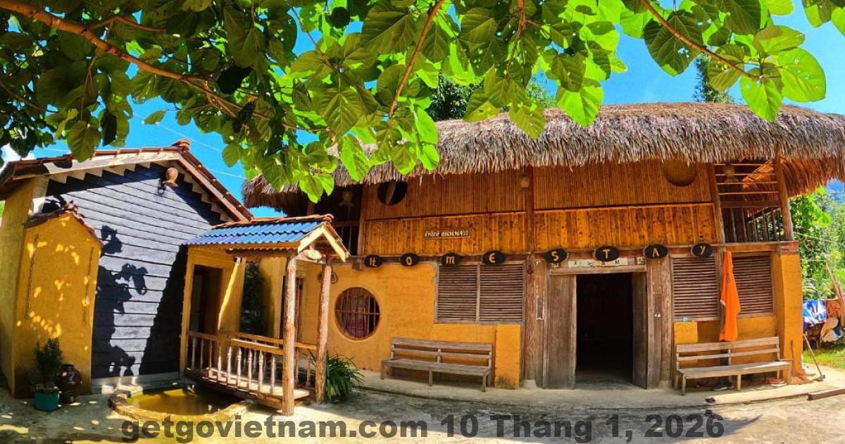 Không gian ngoài trời tại Mường Homestay thích hợp cho những ai yêu thích thiên nhiên và sự yên tĩnh.