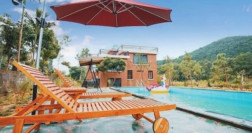 Không gian nghỉ dưỡng yên tĩnh tại Trà Hoa Viên Sóc Sơn phù hợp gia đình