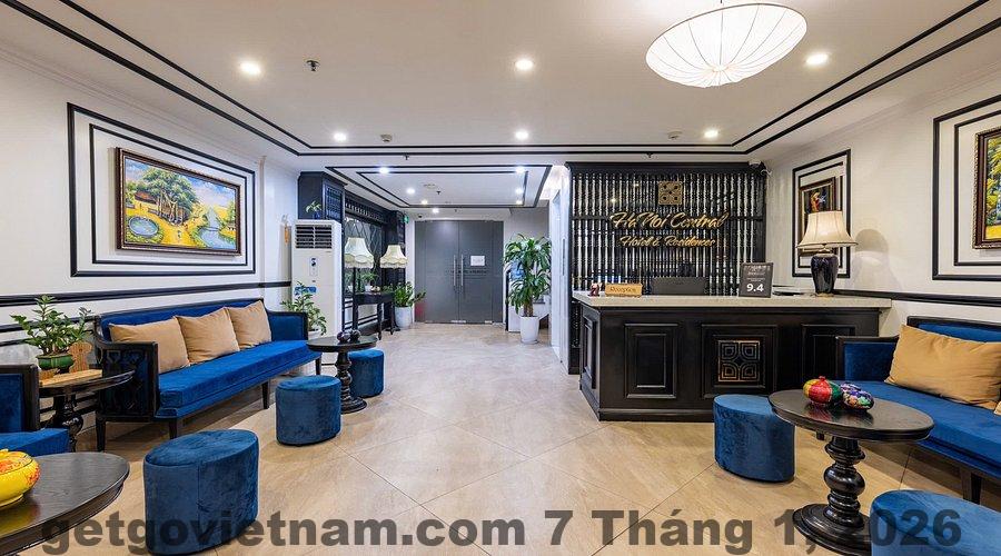 Sảnh Media Central Hanoi Hotel phong cách boutique