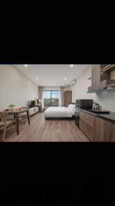 Khu vực lễ tân nhỏ gọn tại Fuji Hotel and Apartment Cầu Giấy