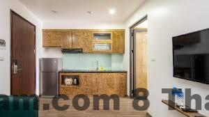 Khu lễ tân nhỏ gọn của căn hộ dịch vụ Granda, tập trung xử lý nhanh thủ tục cho khách