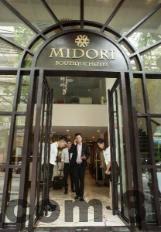 Khu vực ăn sáng nhỏ gọn tại khách sạn Midori Boutique