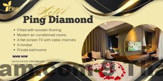 Quầy lễ tân khách sạn Ping Diamond với nhân viên phục vụ 24/7