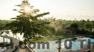 Khu vực BBQ ngoài trời tại Lagom Village Đồng Đò cho nhóm bạn và gia đình