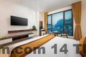 Khu vực trung tâm thị trấn Cát Bà đông đúc, nhiều nhà hàng và dịch vụ xung quanh khách sạn Quang Thang