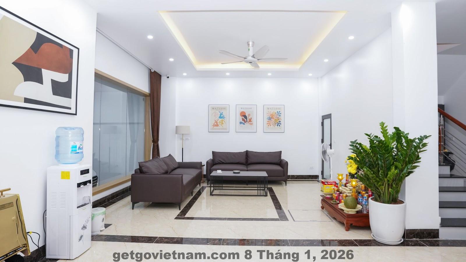 Khu vực ăn sáng Lam Anh Hotel – không gian đơn giản, gọn gàng