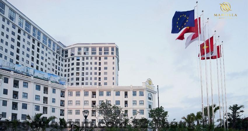 Đường Lê Thái Tổ Bắc Ninh nơi THE GRAND HOTEL tọa lạc, khu vực trung tâm hành chính và dịch vụ