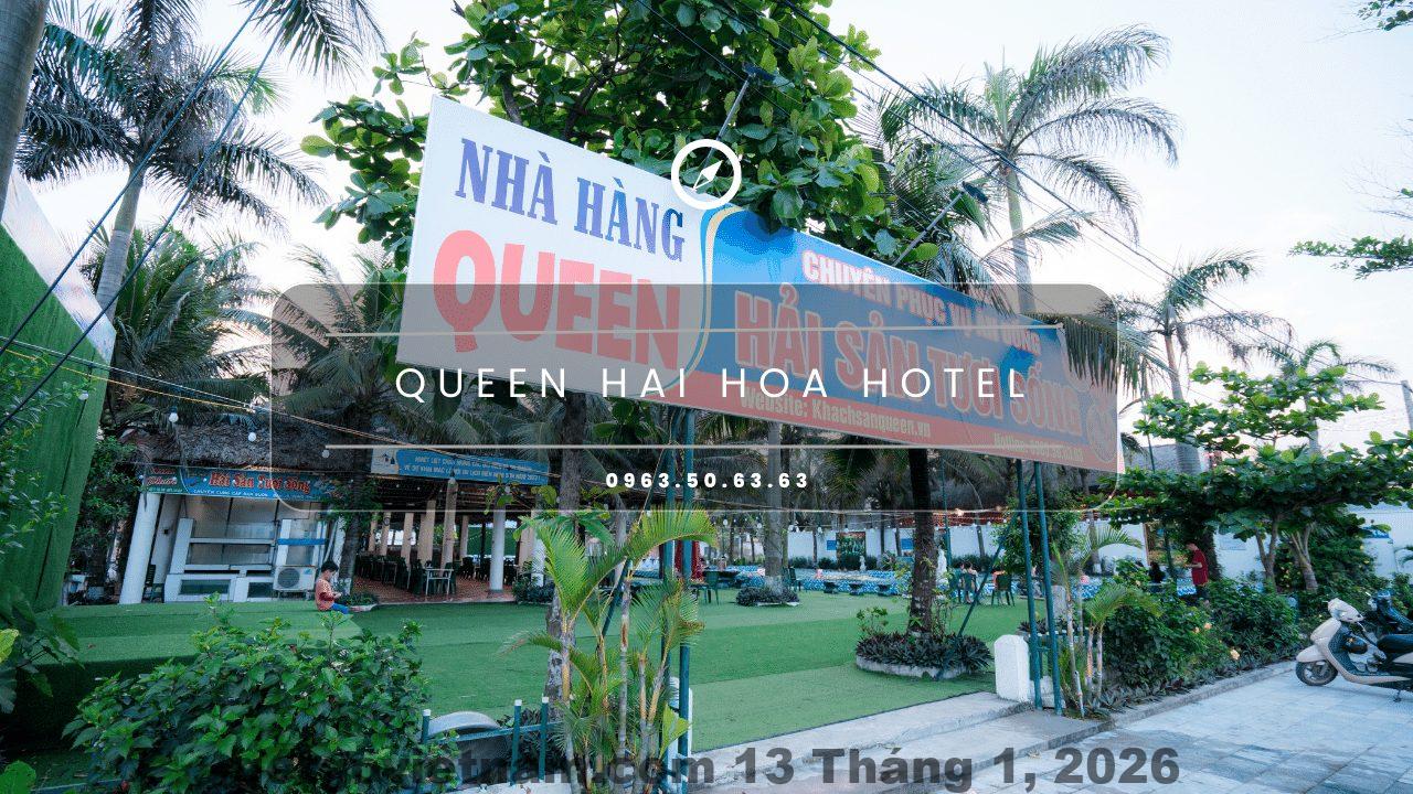 Hồ bơi rộng rãi của khách sạn Biển Hải Hòa Queen Hotel, nơi du khách có thể thư giãn sau một ngày dài