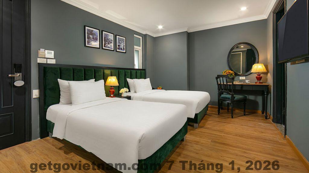 Phòng ngủ tại La Selva Premium Hotel mang phong cách boutique Indochine