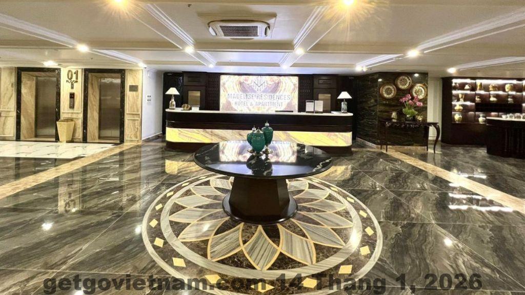 Khu vực lễ tân MADELISE Hotel & Apartment Hải Phòng