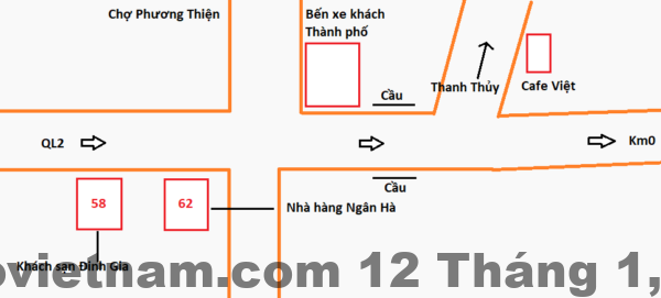 Bản đồ vị trí Khách Sạn Đinh Gia Hà Giang trên trục Quốc lộ 2