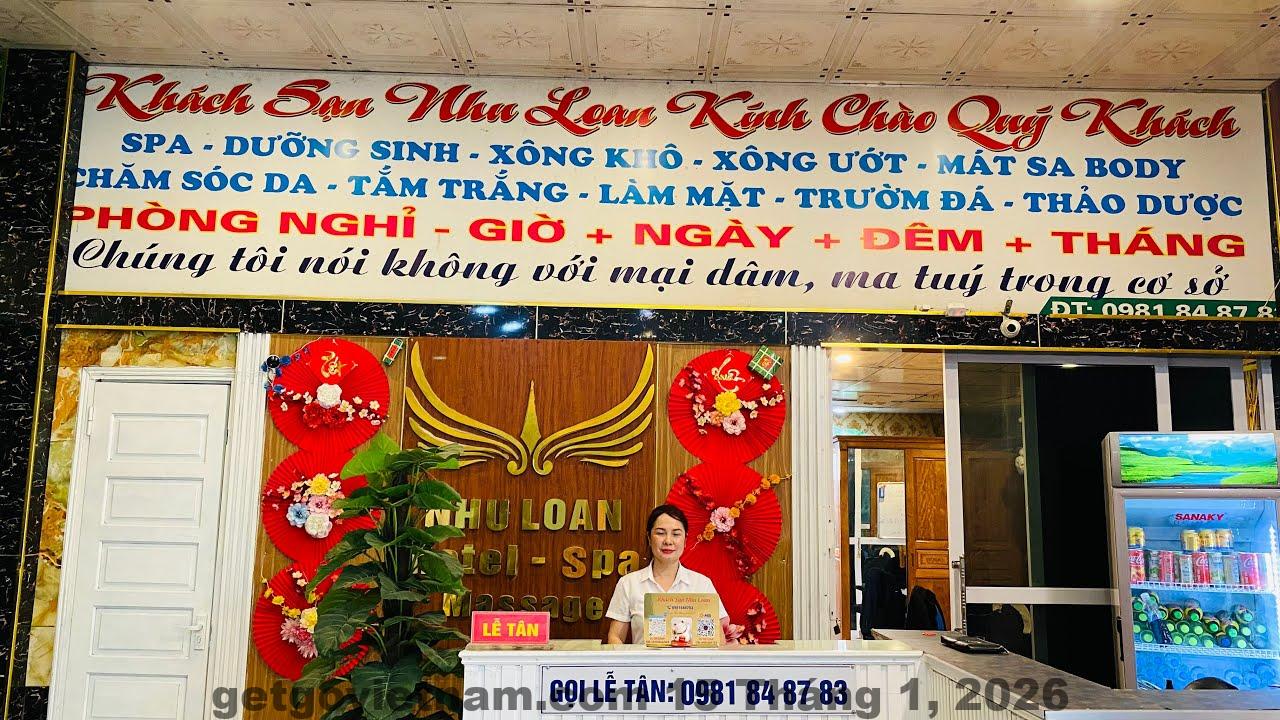 Khách sạn Nhu Loan Phổ Yên nhìn từ bên ngoài với mặt tiền đơn giản, dễ nhận diện