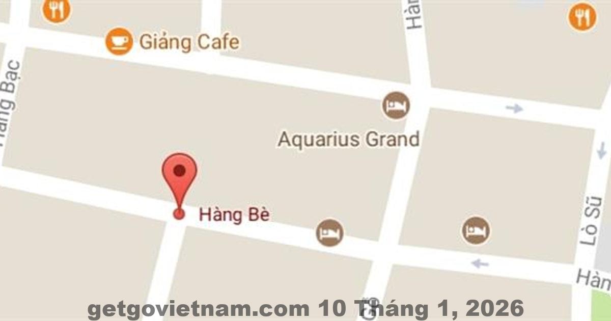 Phố Hàng Bè – khu vực trung tâm Phố Cổ Hà Nội, nơi tọa lạc Doanh Nghiệp Tư Nhân Bảo Long