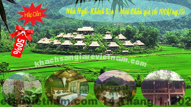 Phòng nghỉ bình dân tại khách sạn ở Mai Châu