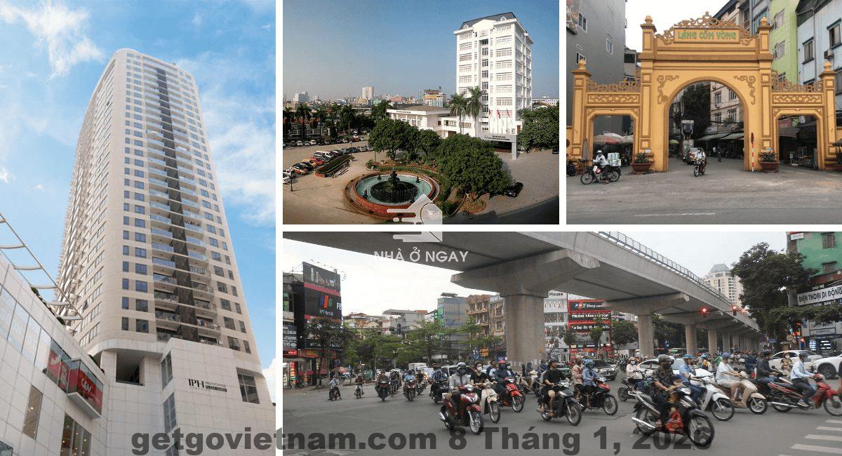 Toàn cảnh khu vực Dịch Vọng Hậu quận Cầu Giấy với mật độ văn phòng và khu dân cư cao