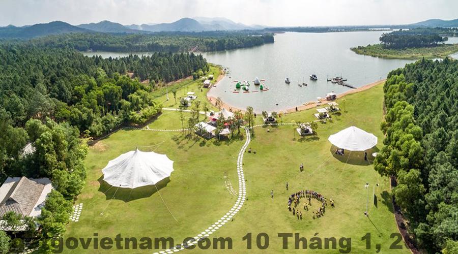 Toàn cảnh Flamingo Dai Lai Resort nằm ven hồ Đại Lải