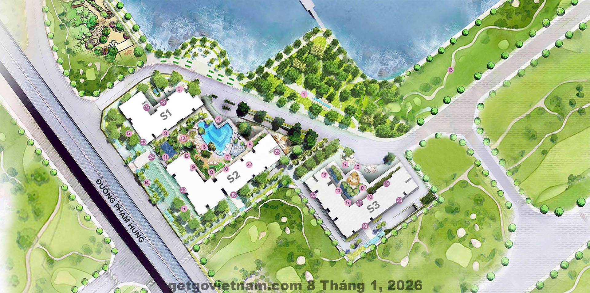 Mặt bằng tổng thể dự án Vinhomes SkyLake Phạm Hùng