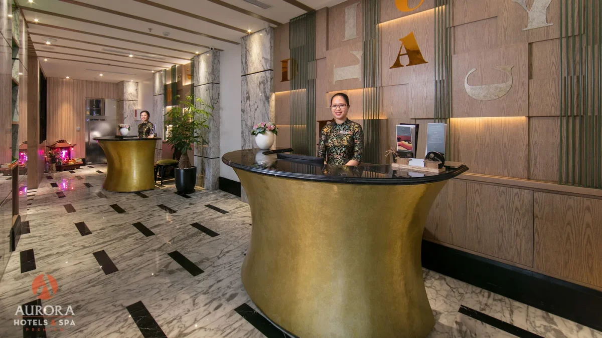 Khu vực lễ tân Aurora SaPa Hotel