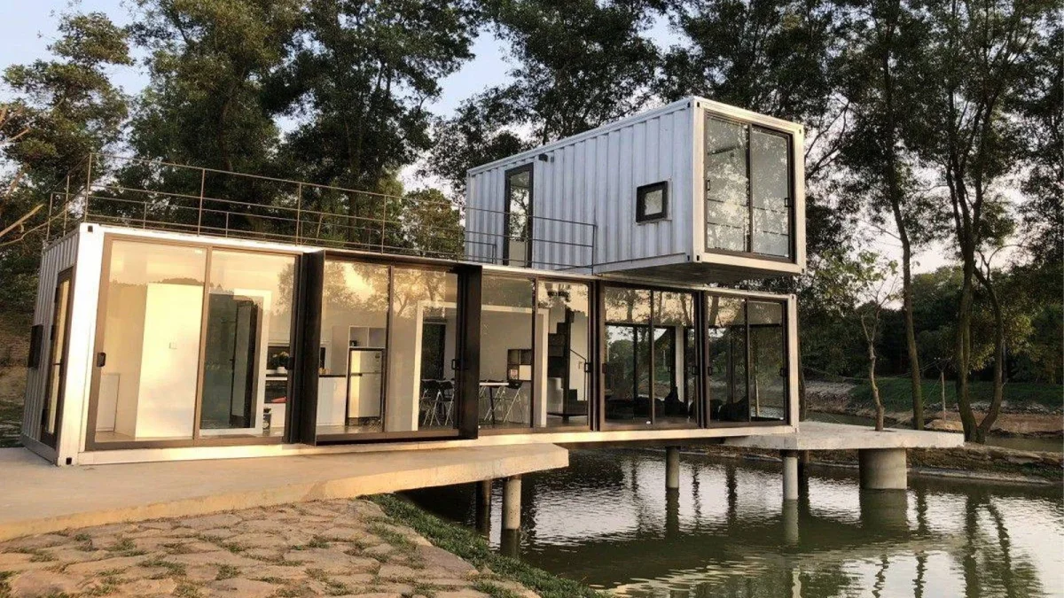 Pond Villa Nhà Ao – Villa container nằm trên mặt nước, thiết kế độc đáo giữa rừng thông Sóc Sơn
