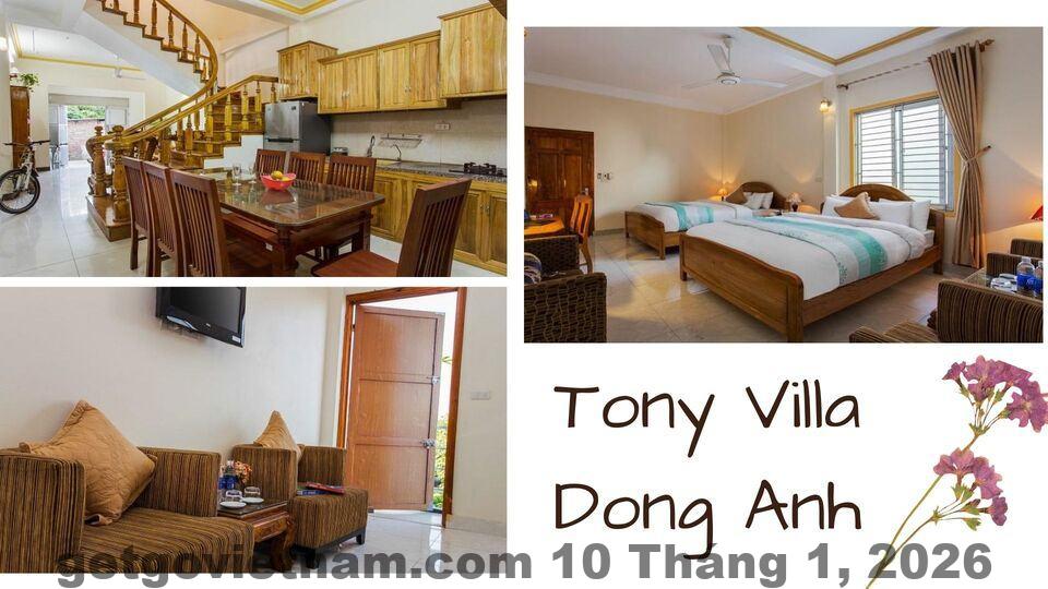 Không gian sân vườn ngoài trời tại Tony Villa phù hợp tổ chức tiệc nhóm