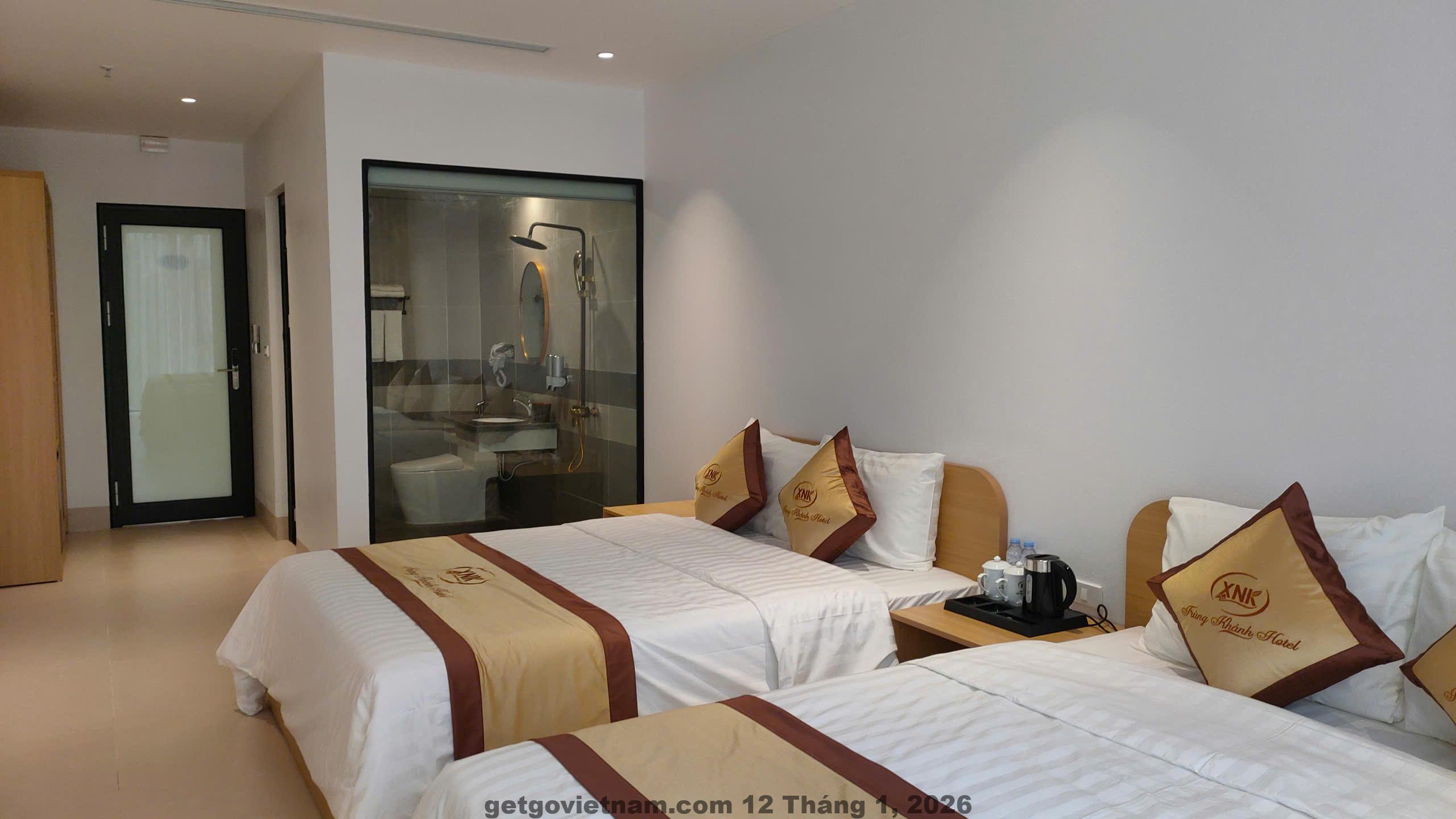 Toàn cảnh mặt tiền Khách sạn Kim Thoa tại trung tâm thị trấn Trùng Khánh Cao Bằng